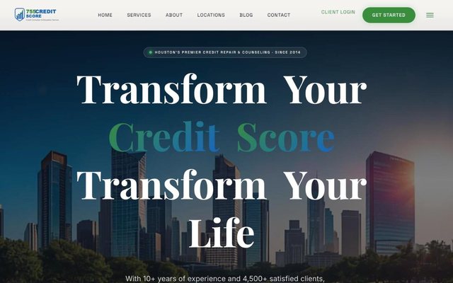 755 Credit Score website — built and ranked by FPR Networks