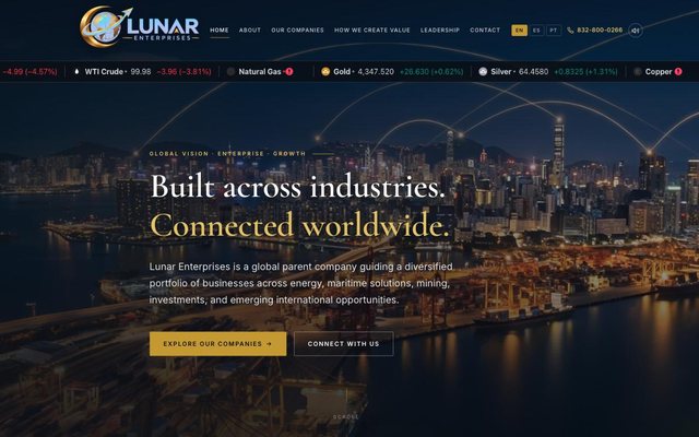 Lunar Enterprises website — built and ranked by FPR Networks