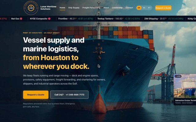 Lunar Maritime Solutions website — built and ranked by FPR Networks