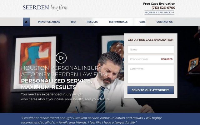 Seerden Law Firm website — built and ranked by FPR Networks
