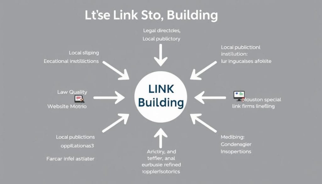 Link building strategy diagram for SEO for law firms