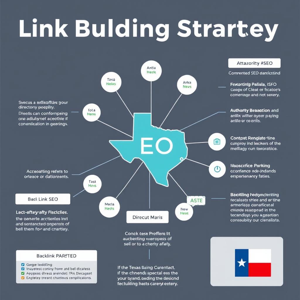 Link building strategy diagram for Texas websites