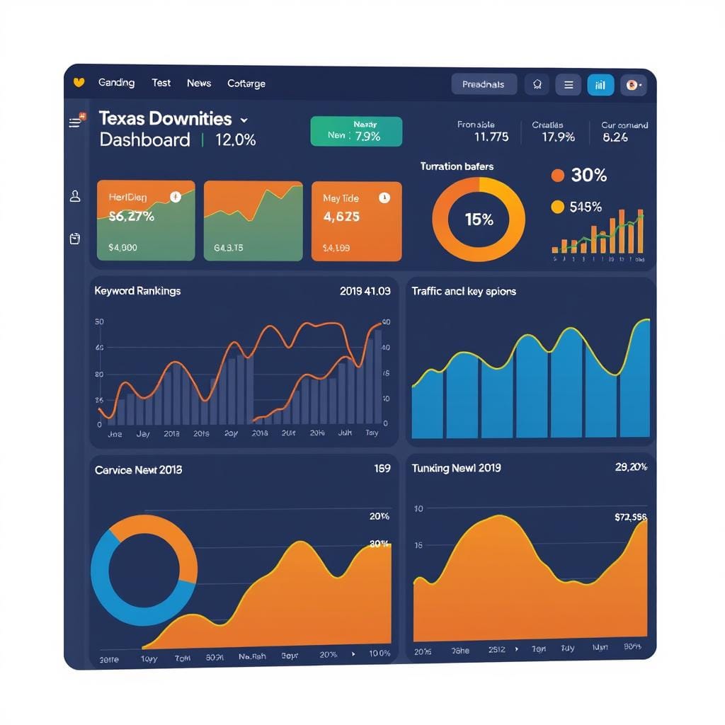 SEO analytics dashboard showing Texas business performance