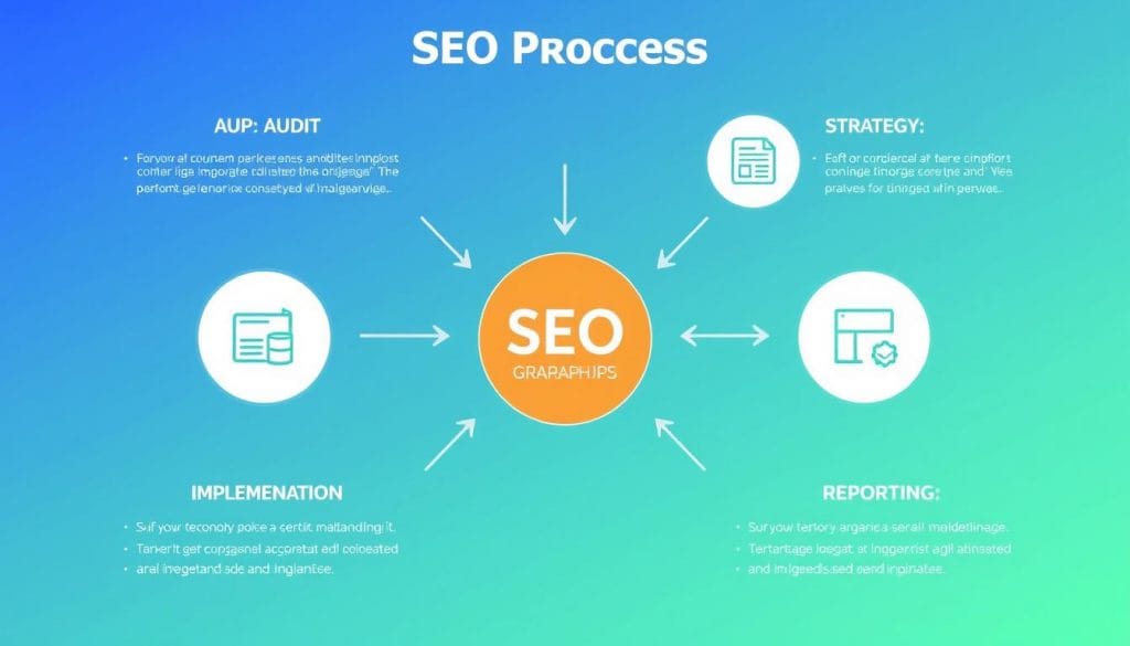 SEO process workflow diagram for Texas businesses