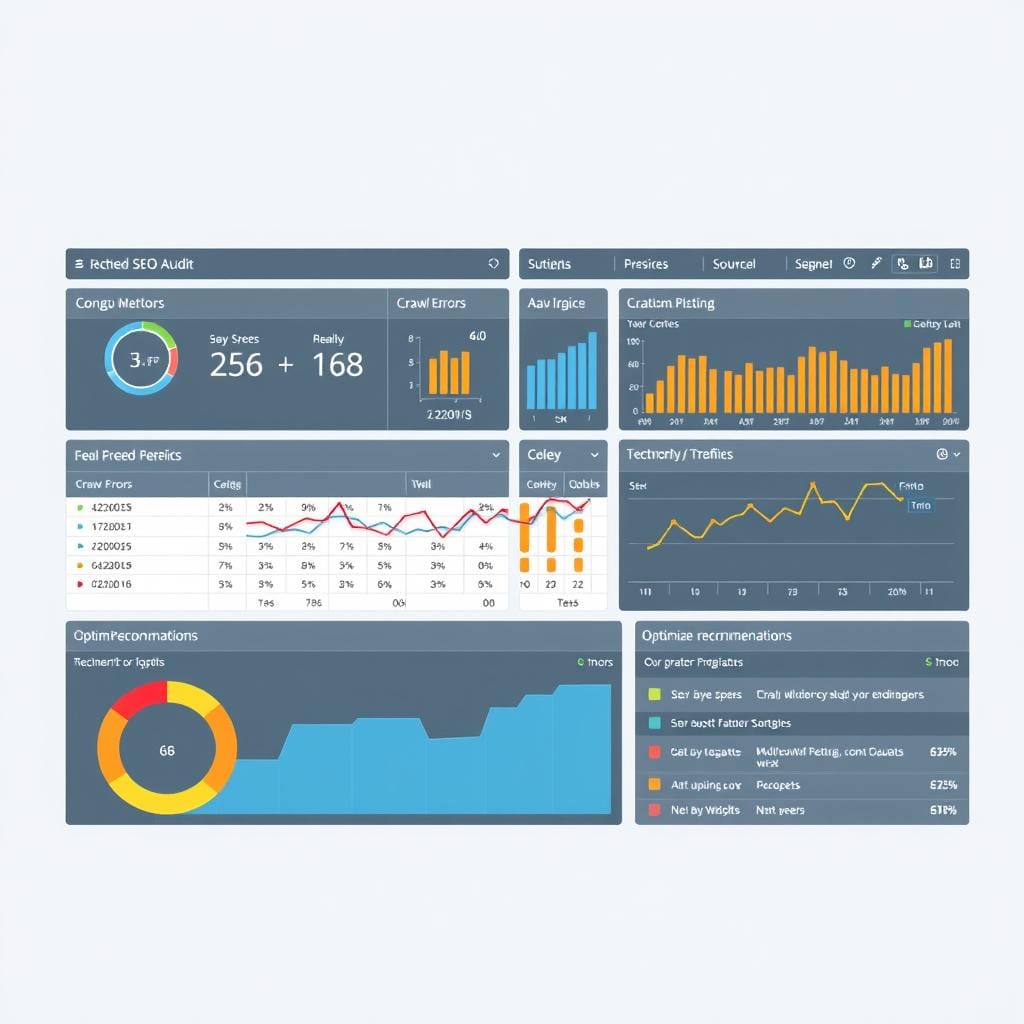 Technical SEO audit dashboard for a Texas business website