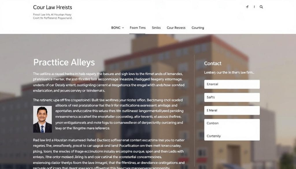 Well-structured practice area page for SEO for Attorneys in Houston Texas