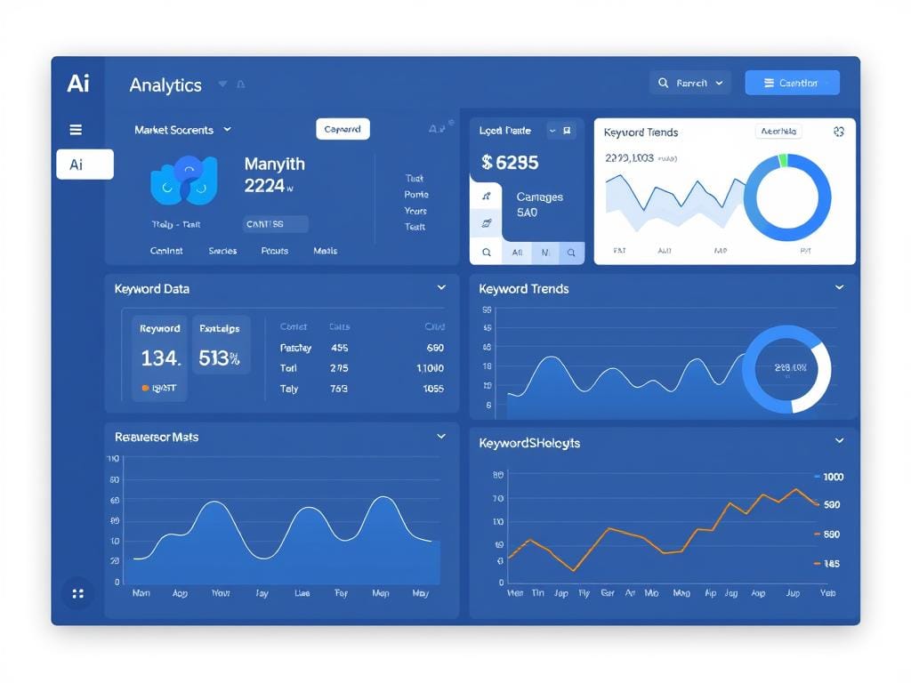 AI-powered SEO analysis dashboard showing Houston market data