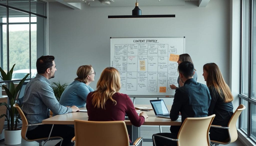 Content strategy planning session for Houston SEO campaign