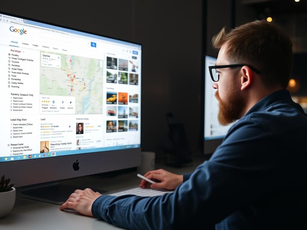 Local SEO optimization showing Google Maps and business listings Local SEO optimization showing Google Maps and business listings