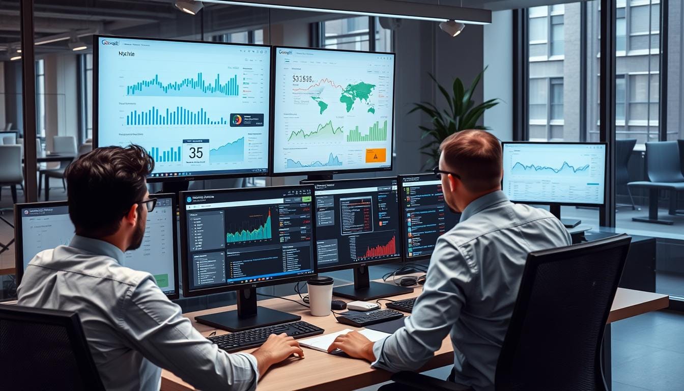 SEO company specialists analyzing website performance and search rankings